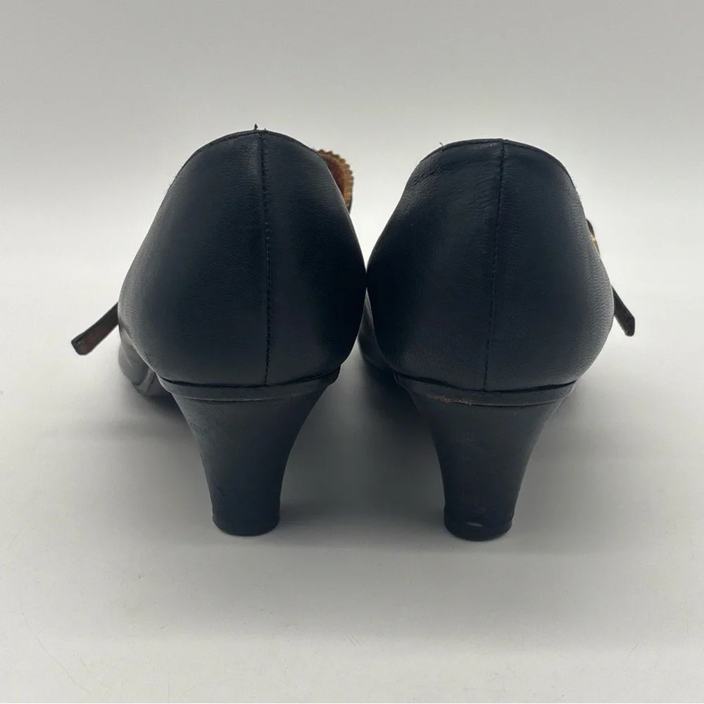 Chie Mihara Retro Black Buckle Leather Pumps Heels Women’s EU 39 US 9 - Picture 8 of 16